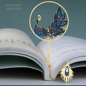 Metalna šuplja knjižna oznaka Paun Isječak za knjigu Mjedena resa Kineski stil Retro Oznaka stranice knjige Pribor za pisanje Pokloni