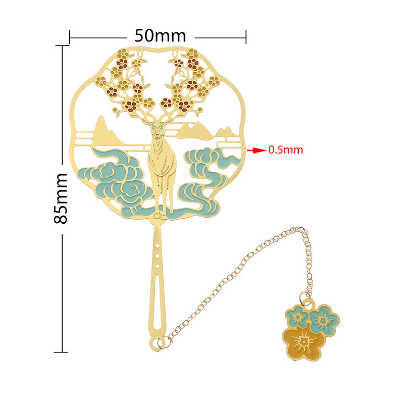 Metalna šuplja knjižna oznaka Paun Isječak za knjigu Mjedena resa Kineski stil Retro Oznaka stranice knjige Pribor za pisanje Pokloni