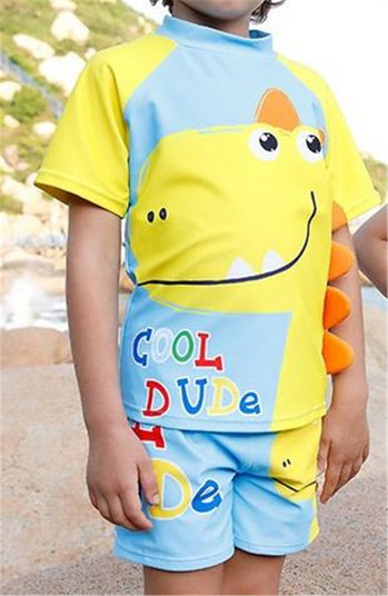2-7 ετών Παιδικά Σετ μαγιό δεινοσαύρων για αγόρια Κοντομάνικα μπλουζάκια Dinosaur print Σορτς μαγιό για παιδιά Αγόρια μαγιό παραλίας