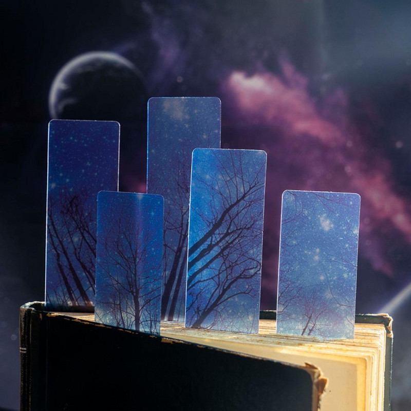 Mr.paper 8 Styles 5Pcs/bag Simple Landscape PVC Bookmark Creative INS Style Moon Student Reading Bookmark Školski pribor