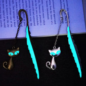 Kreativne svjetleće metalne oznake s perjem Zlatno-srebrne oznake za knjige s mačkama za učenike Poklon učitelja Novi pribor za knjige