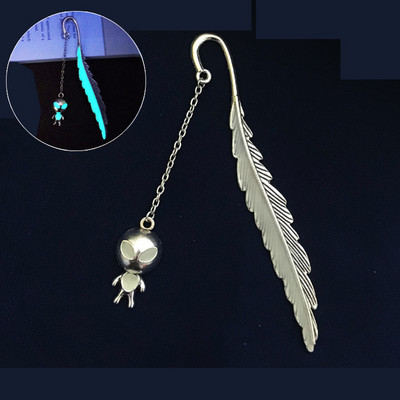 Kreativne svjetleće metalne oznake s perjem Zlatno-srebrne oznake za knjige s mačkama za učenike Poklon učitelja Novi pribor za knjige