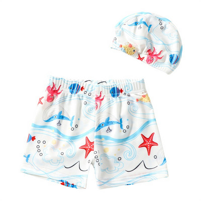 Dječje kupaće hlače za dječake od 2 do 6 godina, kupaći kostimi za plažu s printom morskog psa/dinosaura/morske zvijezde, dječji kupaći kostim s kapom za plivanje