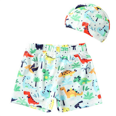 Dječje kupaće hlače za dječake od 2 do 6 godina, kupaći kostimi za plažu s printom morskog psa/dinosaura/morske zvijezde, dječji kupaći kostim s kapom za plivanje