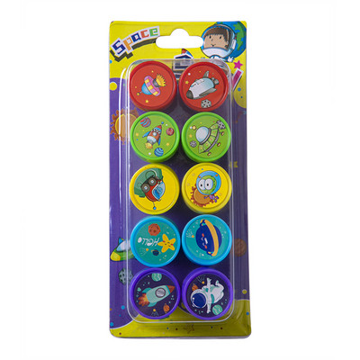 10 vnt./rinkinys Erdvinis apvalus antspaudų rinkinys Vaikams Dovanų Žaislai Savarankiškai rašantis Scrapbooking Plokštės Rašalo Pagalvėlės Antspaudas