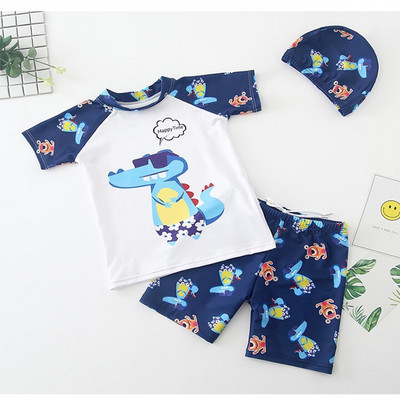 Dječji kupaći kostim za dječake, dječji kupaći kostim od 3 komada, dječji kupaći kostim za surfanje, dječja odjeća za surfanje, odjeća za plažu sa šeširom