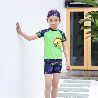 Dječji kupaći kostim za dječake, dječji kupaći kostim od 3 komada, dječji kupaći kostim za surfanje, dječja odjeća za surfanje, odjeća za plažu sa šeširom