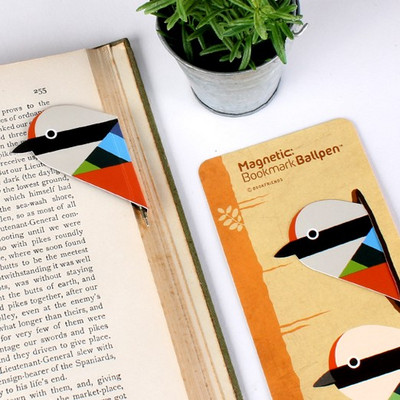 Kreativne ljupke ptice, magnetne knjižne oznake Kemijska olovka, magnetske knjižne oznake posebnog oblika, dodaci za knjige, korejski pribor