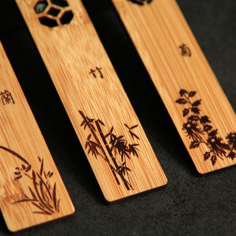 Chic suvenir dopisnica Poklon za studente Kineski stil Uredska mapa knjiga Drvena oznaka Isječak knjige Oznaka stranice