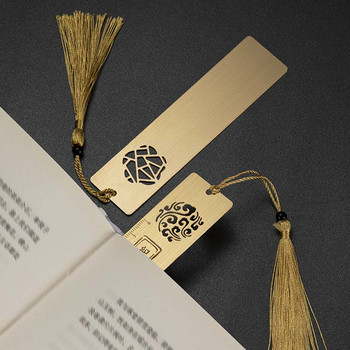 1 τεμ. ρετρό ορειχάλκινο κούφιο σελιδοδείκτη κινέζικου στυλ με μενταγιόν με φούντα Δημιουργικό δώρο για φίλους Φοιτητές Σχολικά είδη γραφικής ύλης
