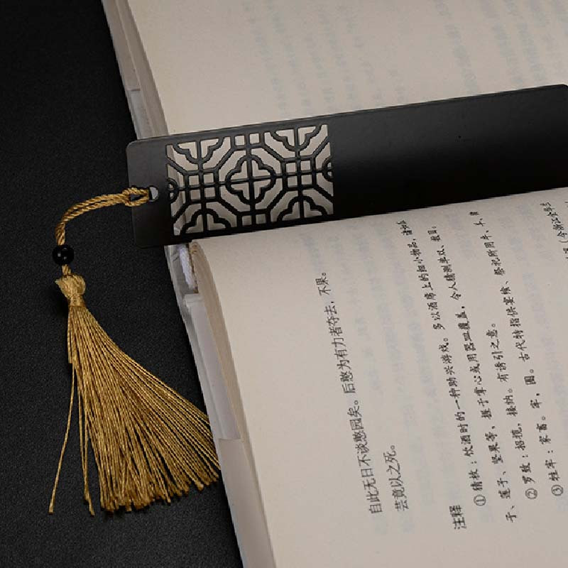 1 τεμ. ρετρό ορειχάλκινο κούφιο σελιδοδείκτη κινέζικου στυλ με μενταγιόν με φούντα Δημιουργικό δώρο για φίλους Φοιτητές Σχολικά είδη γραφικής ύλης