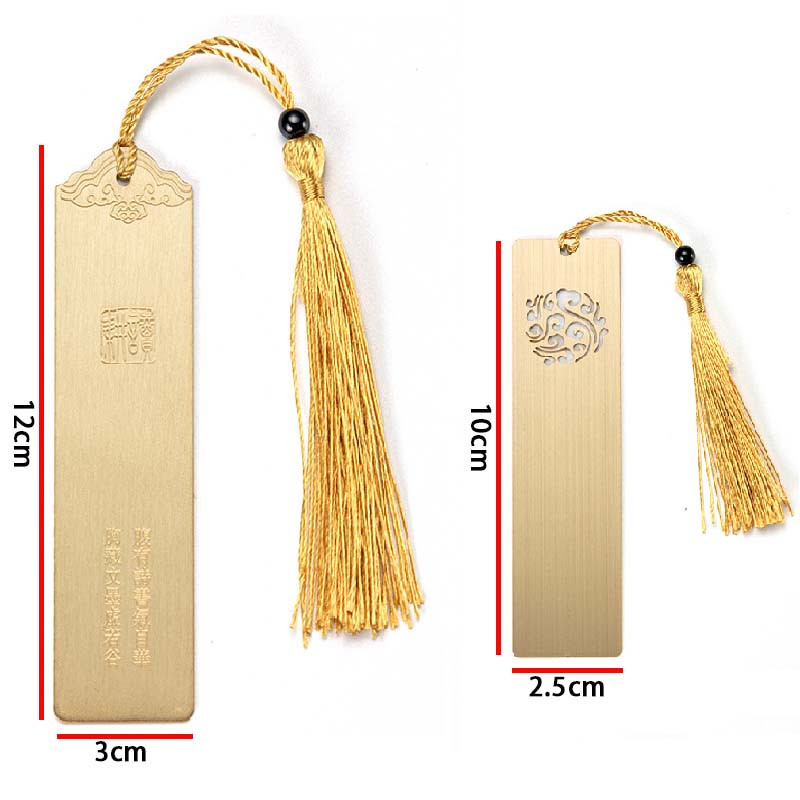 1 τεμ. ρετρό ορειχάλκινο κούφιο σελιδοδείκτη κινέζικου στυλ με μενταγιόν με φούντα Δημιουργικό δώρο για φίλους Φοιτητές Σχολικά είδη γραφικής ύλης