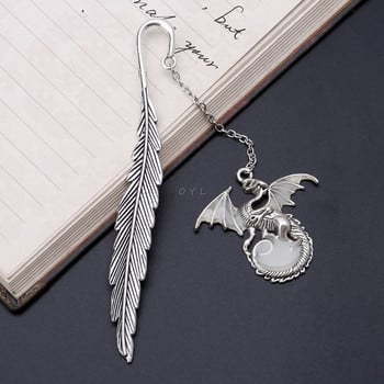 2019 Το νεότερο Glow In The Dark Luminous Book Marker Creative Feather Dragon Bookmark Label Σχολικό Γραφείο