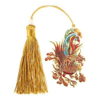 Új kínai stílusú retro mitikus könyvjelző bojtárral Kreatív fém üreges sárkánytigris könyvkapcs Diák ajándék irodaszerek