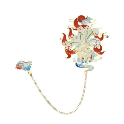 Mjedena knjižna oznaka u kineskom stilu Metalni privjesak s kićankama Isječak za knjigu Oslikana oznaka stranica Poklon za učenike Uredski pribor za školu