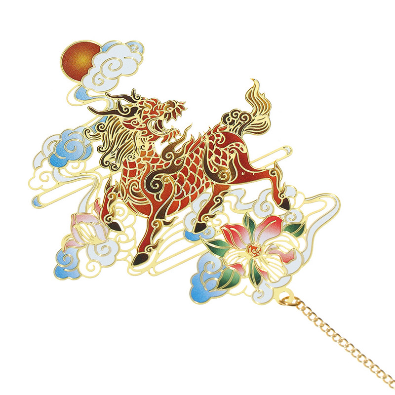 Mjedena knjižna oznaka u kineskom stilu Metalni privjesak s kićankama Isječak za knjigu Oslikana oznaka stranica Poklon za učenike Uredski pribor za školu