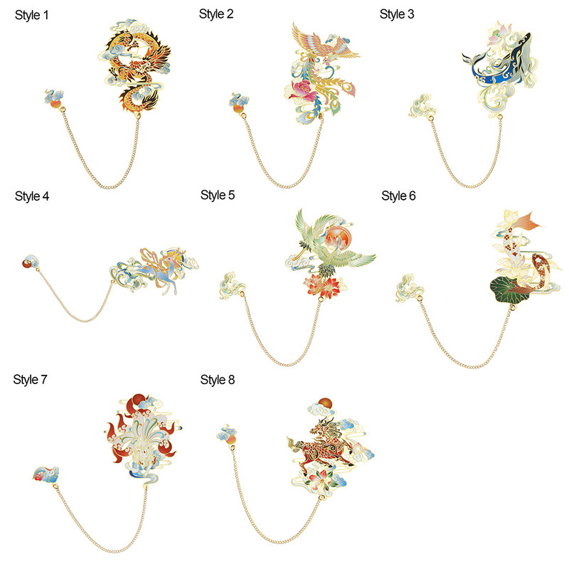 Mjedena knjižna oznaka u kineskom stilu Metalni privjesak s kićankama Isječak za knjigu Oslikana oznaka stranica Poklon za učenike Uredski pribor za školu