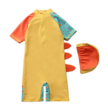2023 Детски бебешки бански костюм Дрехи 2 бр. Шапка Боди Малки деца Плуване Къпане Неопренов костюм Дрехи Бански костюм за деца Момчета Момичета