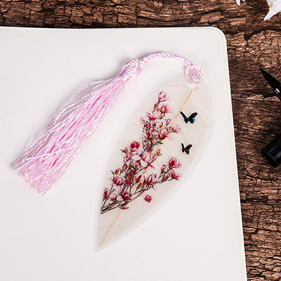 1kom Slatka klasična elegancija Kreativna oznaka s resicama Kineski vjetar Prirodni kolekcionarski predmeti Lišće vena Oznake oznaka Kreativna dopisnica