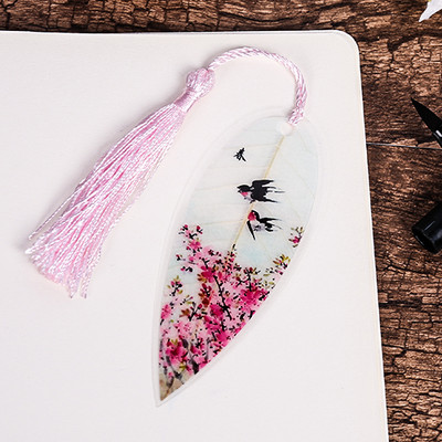 1kom Slatka klasična elegancija Kreativna oznaka s resicama Kineski vjetar Prirodni kolekcionarski predmeti Lišće vena Oznake oznaka Kreativna dopisnica