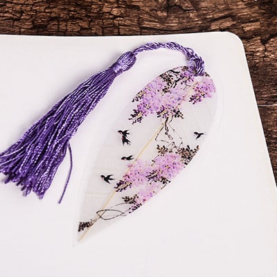 1kom Slatka klasična elegancija Kreativna oznaka s resicama Kineski vjetar Prirodni kolekcionarski predmeti Lišće vena Oznake oznaka Kreativna dopisnica