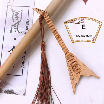 Oznake od prirodnog bambusa s resicama. Vintage oznake za gitaru i bas za ljubitelje čitanja knjiga DIY darovi za rukotvorine Pokloni