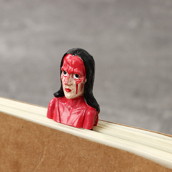 9,3 cm Horror Bookmarks Половинна фигура от смола Индивидуалност Любители на книги Ръчно издълбана фигура Скулптура Хелоуин Подарък Отметка