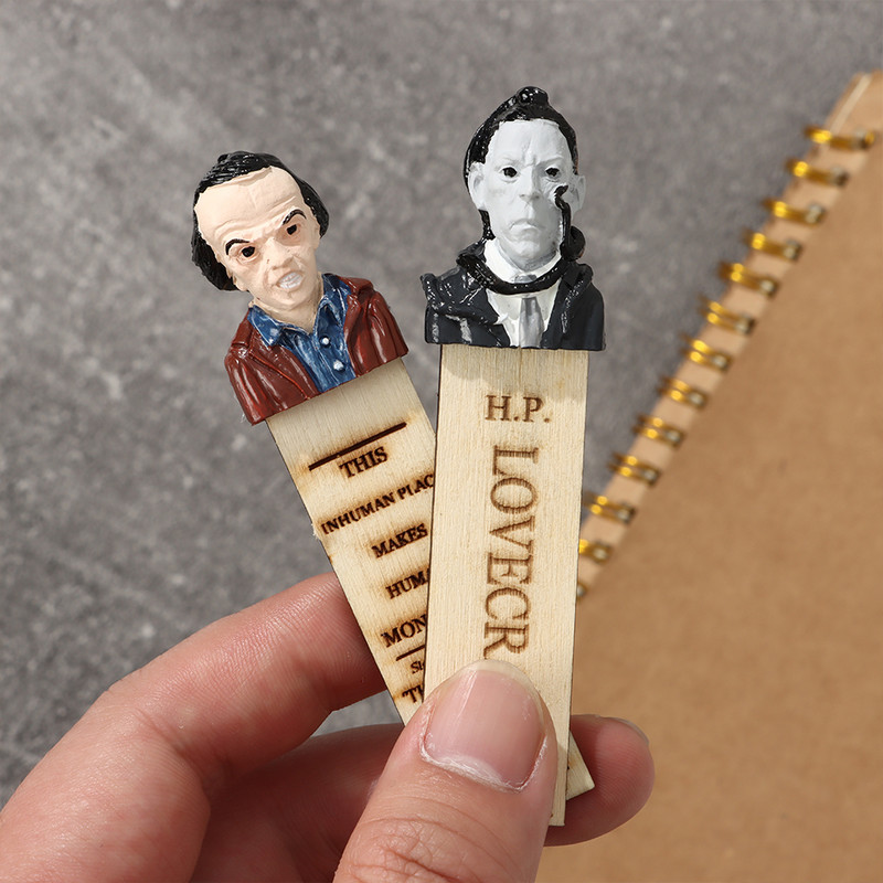 9,3 cm horor knjižne oznake dopolazna figura od smole Individualnost Ljubitelji knjiga Ručno izrezbarena figura Skulptura Poklon knjižna oznaka za Noć vještica