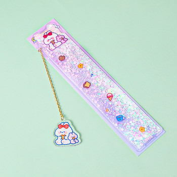 Oil Quicksand Bookmark Ruler Cute Girl Ruler Висулка за учене Мултифункционални студентски канцеларски материали kawaii Book Marks Ruler 15cm