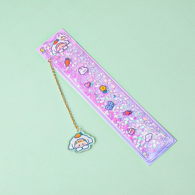 Uljni živi pijesak ravnalo za oznake Slatka djevojčica ravnalo privjesak za učenje višenamjenski studentski pribor kawaii ravnalo za oznake za knjige 15 cm