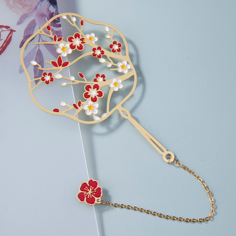 2020. Nova metalna mesingana knjižna oznaka u retro kineskom stilu, grupna oznaka u obliku lepeze s resicama, dopisnica, šuplji paun, panda, kopča za knjigu