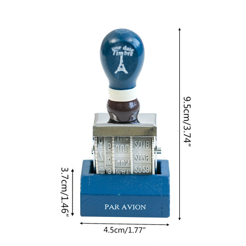 Vintage fa dátumbélyegző hónap év dátum görgős bélyegek barkácsnapló jegyzetfüzet dekoratív hobbi kézműves kellékek