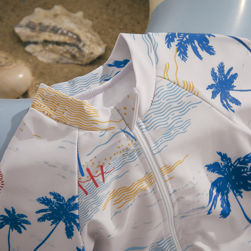 ma&baby 0-4ani Copil Sugar Copil Bebeluş Băiat Costum de baie cu imprimeu arbore de cocos Costum de baie cu mânecă scurtă Costum de baie de vară