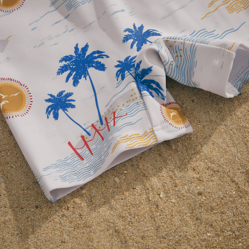 ma&baby 0-4ani Copil Sugar Copil Bebeluş Băiat Costum de baie cu imprimeu arbore de cocos Costum de baie cu mânecă scurtă Costum de baie de vară