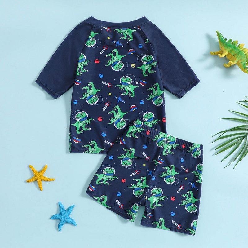 Ljetni dječji kupaći kostimi Dvodijelni kupaći kostimi za malu djecu Dječaci Djevojčice s printom crtanih dinosaura Brazilski kupaći kostimi Bikini kompleti