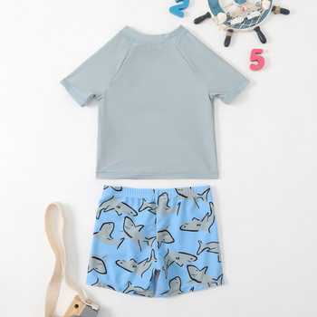 Παιδικά μαγιό Βρεφικό μωρό αγόρι Κινούμενα σχέδια μαγιό κοντομάνικο μπλουζάκια στάμπα Σορτς μαγιό Παντελόνι παραλίας μαγιό 2 τμχ Σετ μπικίνι