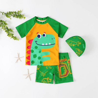 Dječji trodijelni kupaći kostim s printom dinosaura Kupaći kostim za dječake Dječji kupaći kostim s crtićima 2023. Dječji kupaći kostim kratkih rukava
