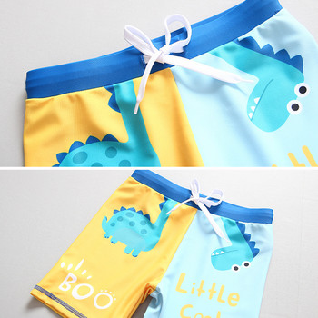 2023 Outdoor Letter Бебешки дрехи за къпане Спортни плажни детски бански костюми Летни бански шорти за момче Шапка 2 бр. Детски бански костюми