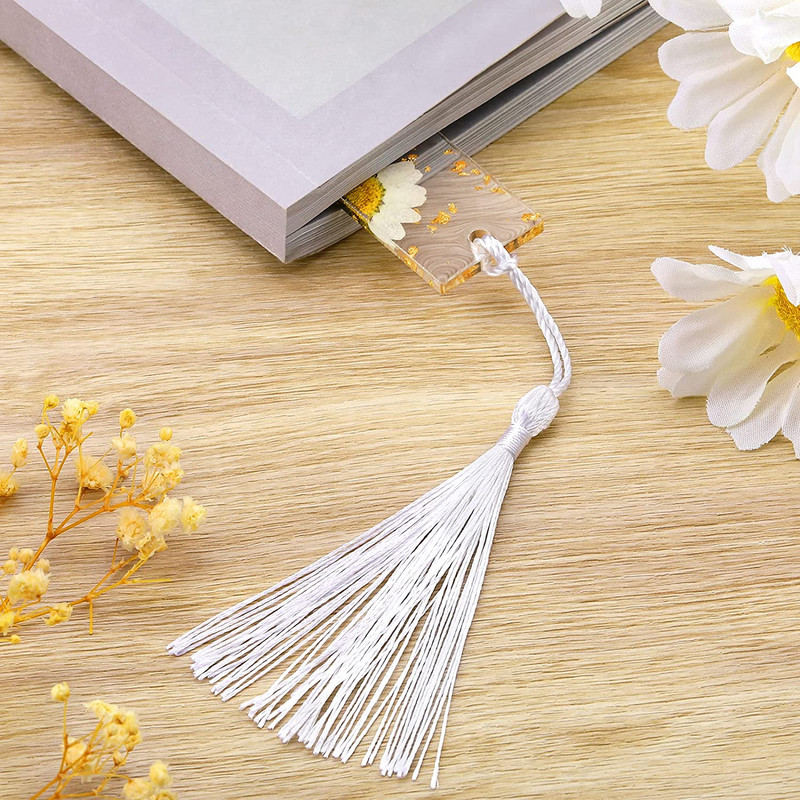 Presuotų gėlių žymė Džiovintų gėlių derva Žymės su kutais Skaitymo knyga Etikečių įrankis Popieriaus dekoravimas Mokytojams Dovana mokiniams