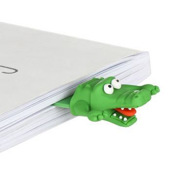 Δημιουργικός 3D στερεοφωνικός σελιδοδείκτης Κινούμενα σχέδια Κλιπ βιβλίου μαρκαδόρου Kawaii Shark Crocodile Σελιδοδείκτης σελίδων Παιδικά δώρο Σχολικά είδη γραφικής ύλης