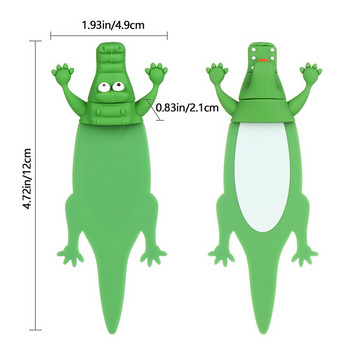 Творческа 3D стерео отметка Карикатура Маркер Щипка за книга Kawaii Акула Крокодил Отметка от страници Детски подарък Канцеларски материали за училище