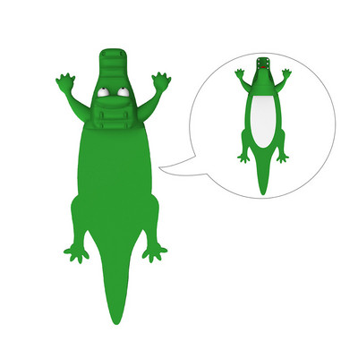 Loominguline 3D-stereojärjehoidja Multifilmi marker raamatuklipp Kawaii hai krokodill Lehekülgede järjehoidja Lastele kingitused kooli kirjatarbed