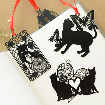 Направи си сам Cute Kawaii Черна котка серия Метална отметка за книга Хартия Творчески предмети Прекрасна корейска канцеларска подаръчна опаковка
