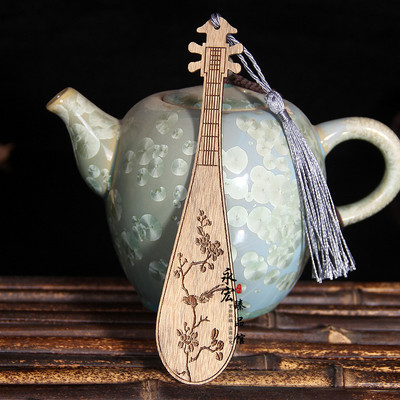 Kineski stil Klasična crvena drvena rezbarija Pipa knjižne oznake Cvijet Ptica Držač knjiga Studenti Pribor za čitanje Pokloni Pribor