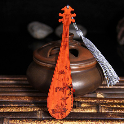 Kineski stil Klasična crvena drvena rezbarija Pipa knjižne oznake Cvijet Ptica Držač knjiga Studenti Pribor za čitanje Pokloni Pribor