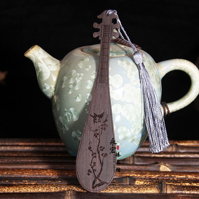 Kineski stil Klasična crvena drvena rezbarija Pipa knjižne oznake Cvijet Ptica Držač knjiga Studenti Pribor za čitanje Pokloni Pribor