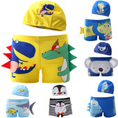 Αγόρια μαγιό 1-7 ετών Παιδικά μαγιό Παιδικά μαγιό Dinasour Boys με καπέλο DS19