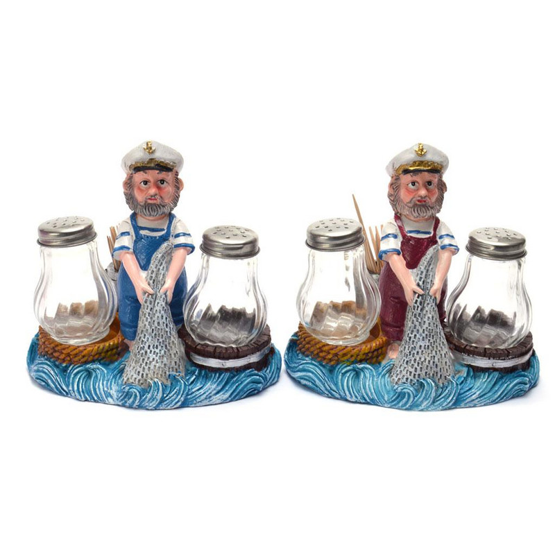 Солница Моряк, Керамика/Стъкло, многоцветна, 14х14 см