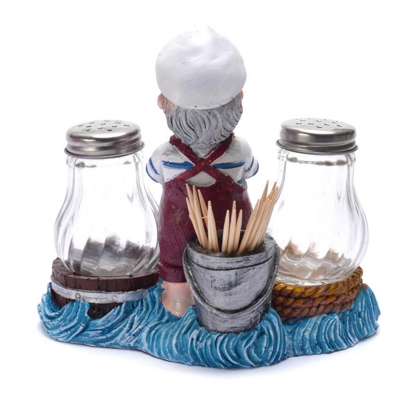 Солница Моряк, Керамика/Стъкло, многоцветна, 14х14 см