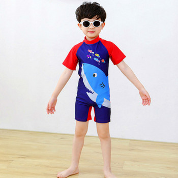 Бански костюми за момчета Бански костюми за момичета Анимационни облекла за сърфиране Детски детски плажни облекла Дрехи за къпане С къс ръкав Плувен костюм за малки деца